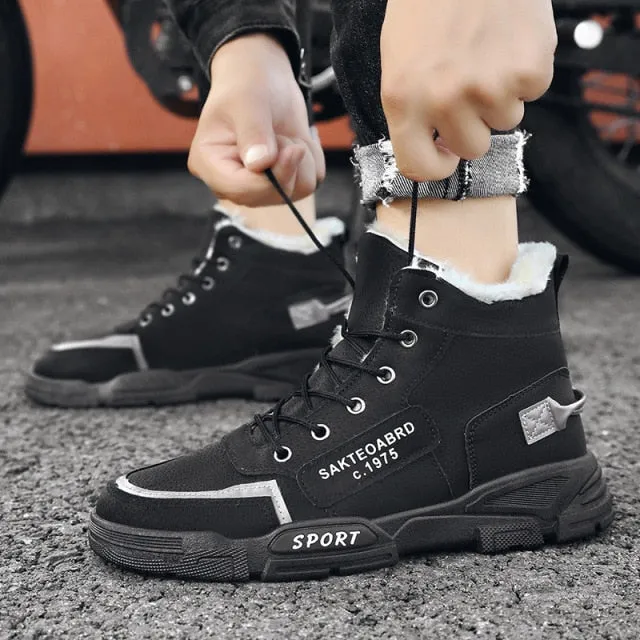 2021 Autumn New High Top Work Shoes for Men Platform Ankle Boots Fashion Quality Martin Boots Outdoor Booties Zapatos De Hombre