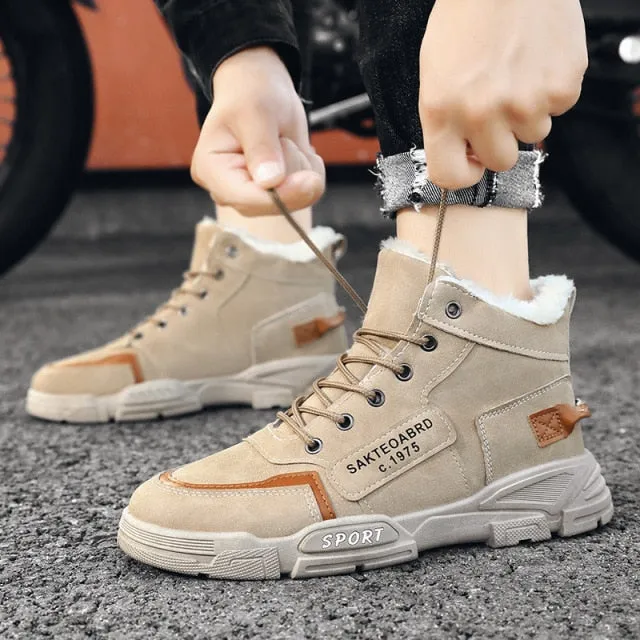 2021 Autumn New High Top Work Shoes for Men Platform Ankle Boots Fashion Quality Martin Boots Outdoor Booties Zapatos De Hombre