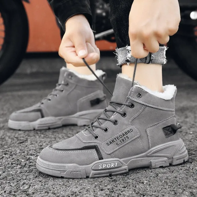 2021 Autumn New High Top Work Shoes for Men Platform Ankle Boots Fashion Quality Martin Boots Outdoor Booties Zapatos De Hombre