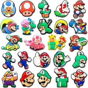 24Pcs Cartoon Game Shoe Charms for Clogs Sandals Decoration, Shoe Accessories Charms for Adults Party Favors