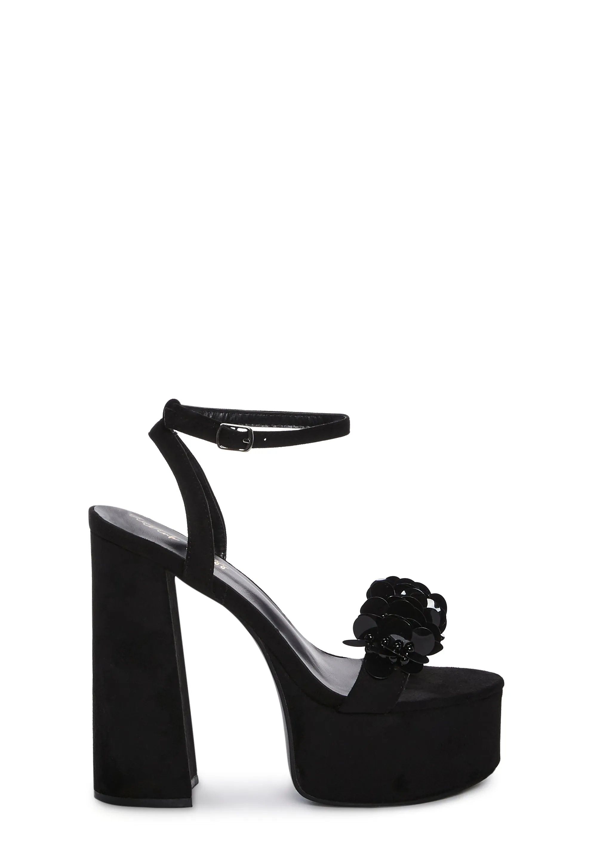 Beaded Bouquet Platform Heels