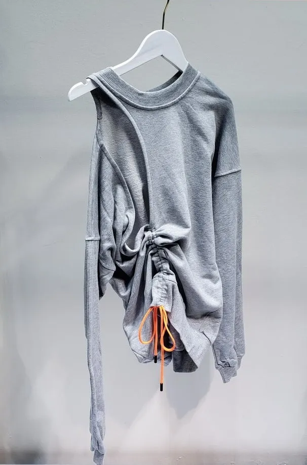 Big Hole Sexy Hoodies Low-cut Loose Long-sleeved Sweatshirt Women Pullovers