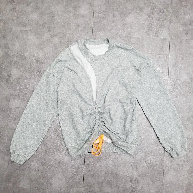 Big Hole Sexy Hoodies Low-cut Loose Long-sleeved Sweatshirt Women Pullovers