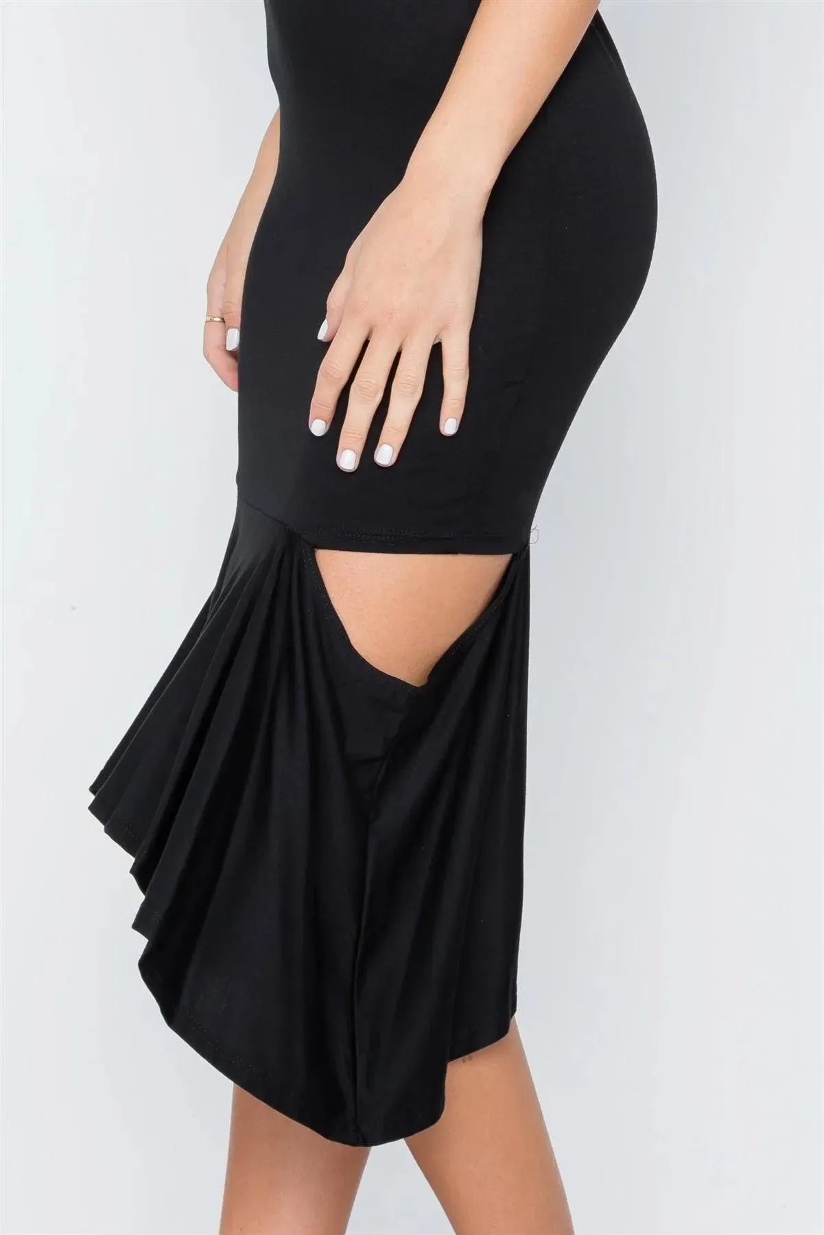Black Cami Flounce Cut Out Dress /3-1-1