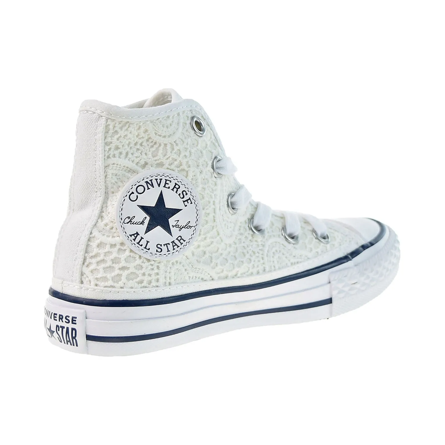 Canverse Chuck Taylor All Star Hi Little Kids' Shoes White-Garnett Blue