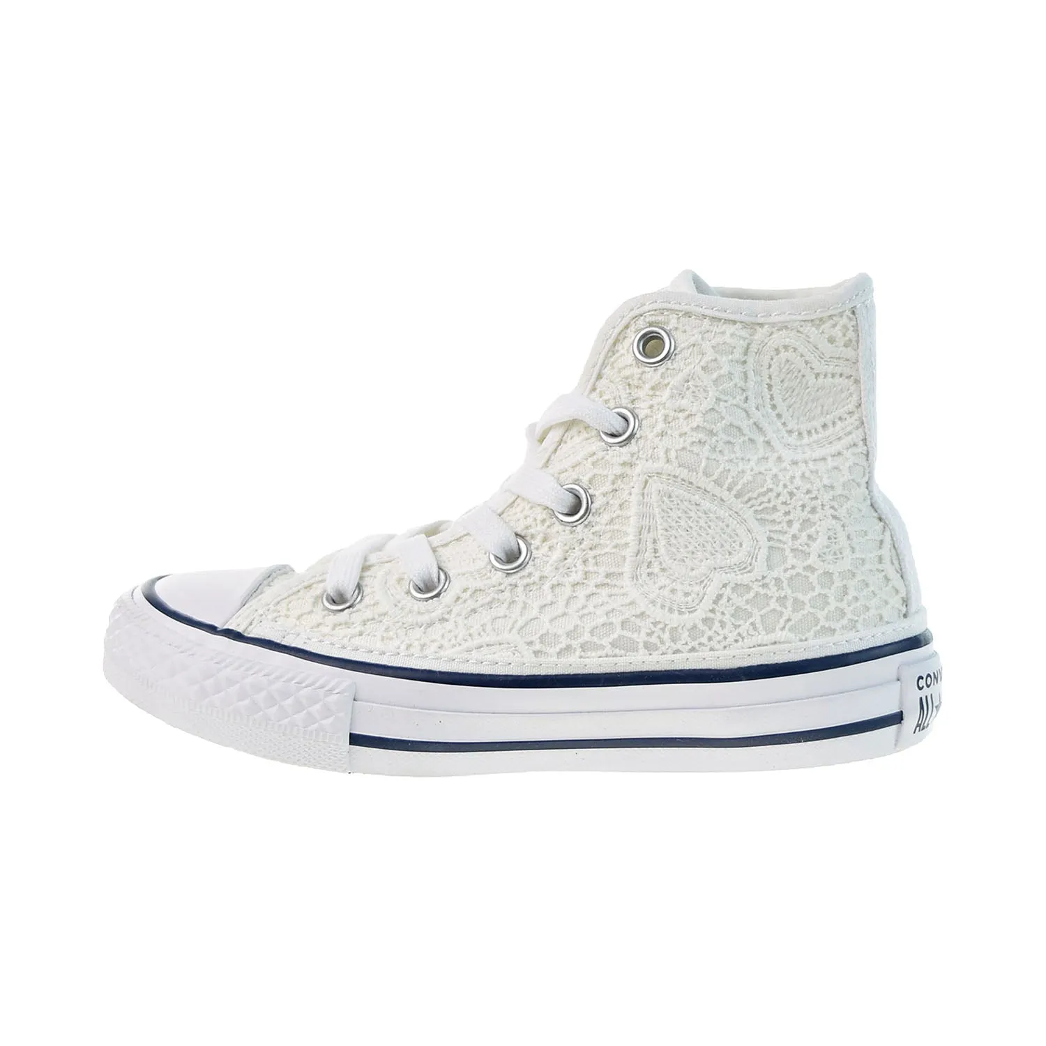 Canverse Chuck Taylor All Star Hi Little Kids' Shoes White-Garnett Blue