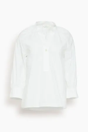Catrin Cotton Oxford Easy Shirt in White