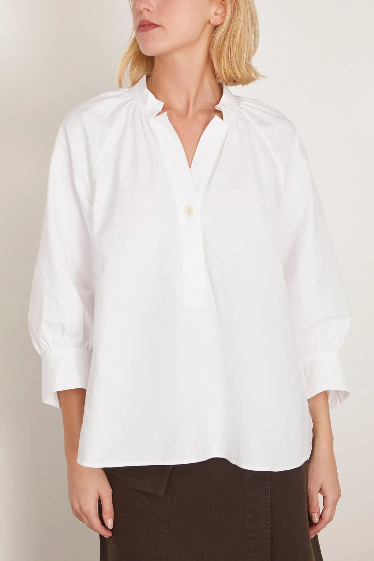 Catrin Cotton Oxford Easy Shirt in White