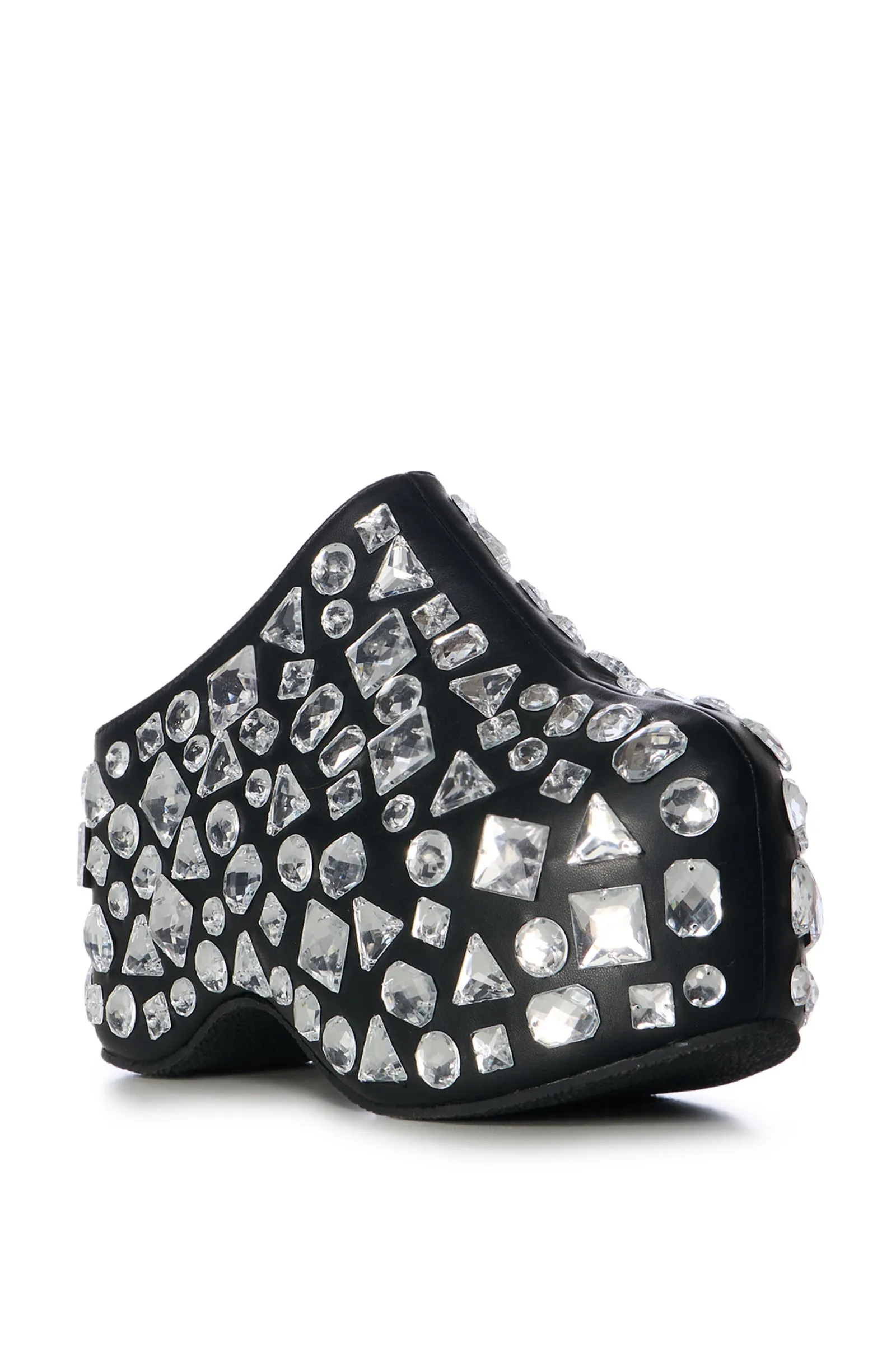CIMMARON-BLACK CRYSTAL FLATFORM CLOG