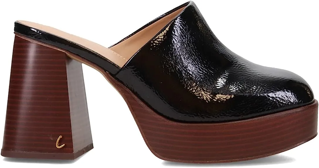 Circus By Sam Edelman Shay Black Slip On Block High Heel Platform Mules Shoes