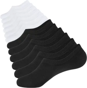 CLOSEMATE Mens No Show Socks Cotton Thin High Elasticity Low Cut Ankle Socks with Non Slip Grips 6 Pairs