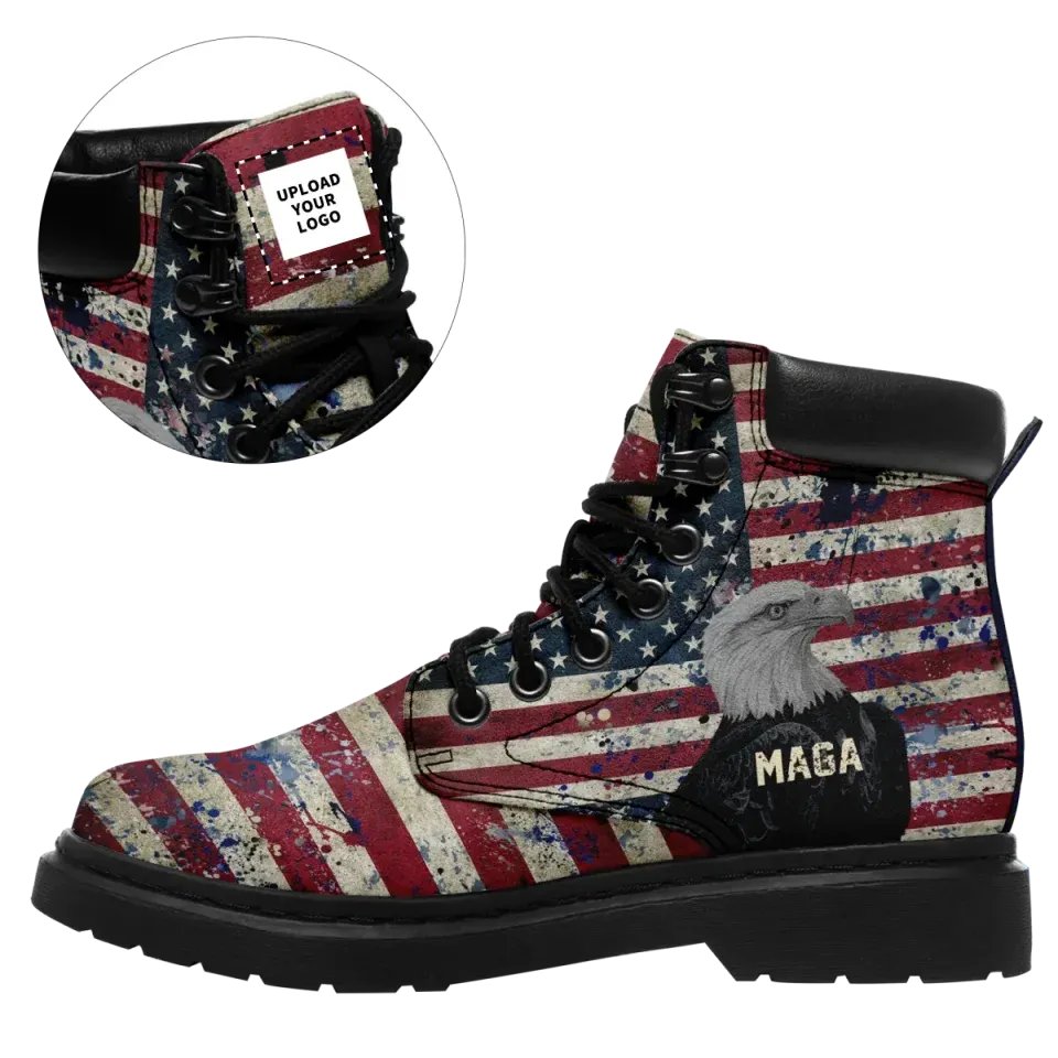 Corporate Gifts,Personalized MAGA Boots,  Custom Flag, Eagle, Trump Boots, Unisex Boots,  Best Support Gift
