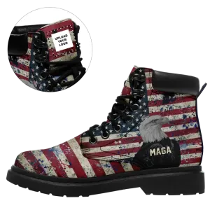 Corporate Gifts,Personalized MAGA Boots,  Custom Flag, Eagle, Trump Boots, Unisex Boots,  Best Support Gift