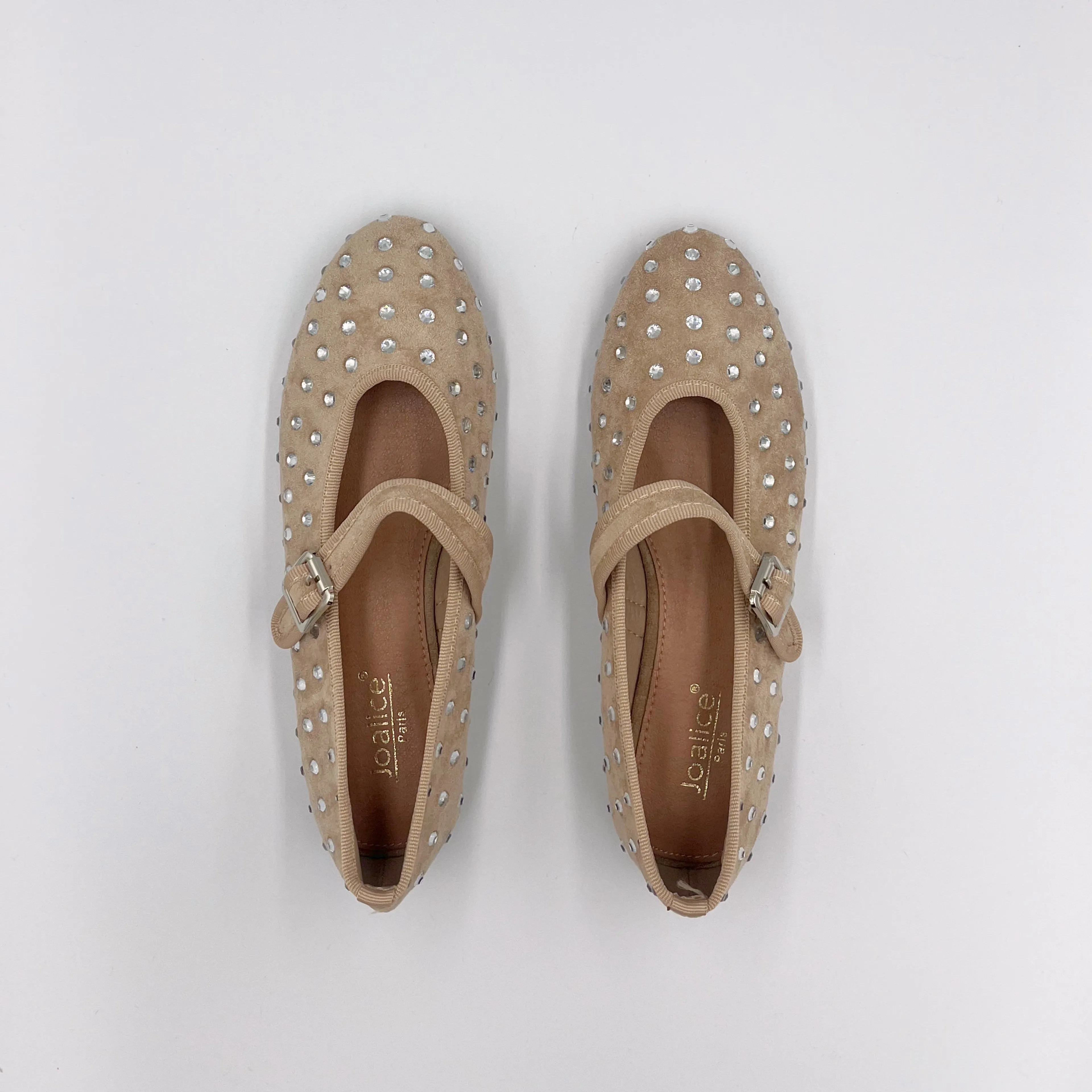 Faux Suede Diamonte Pump