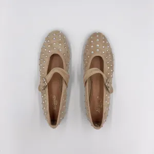 Faux Suede Diamonte Pump