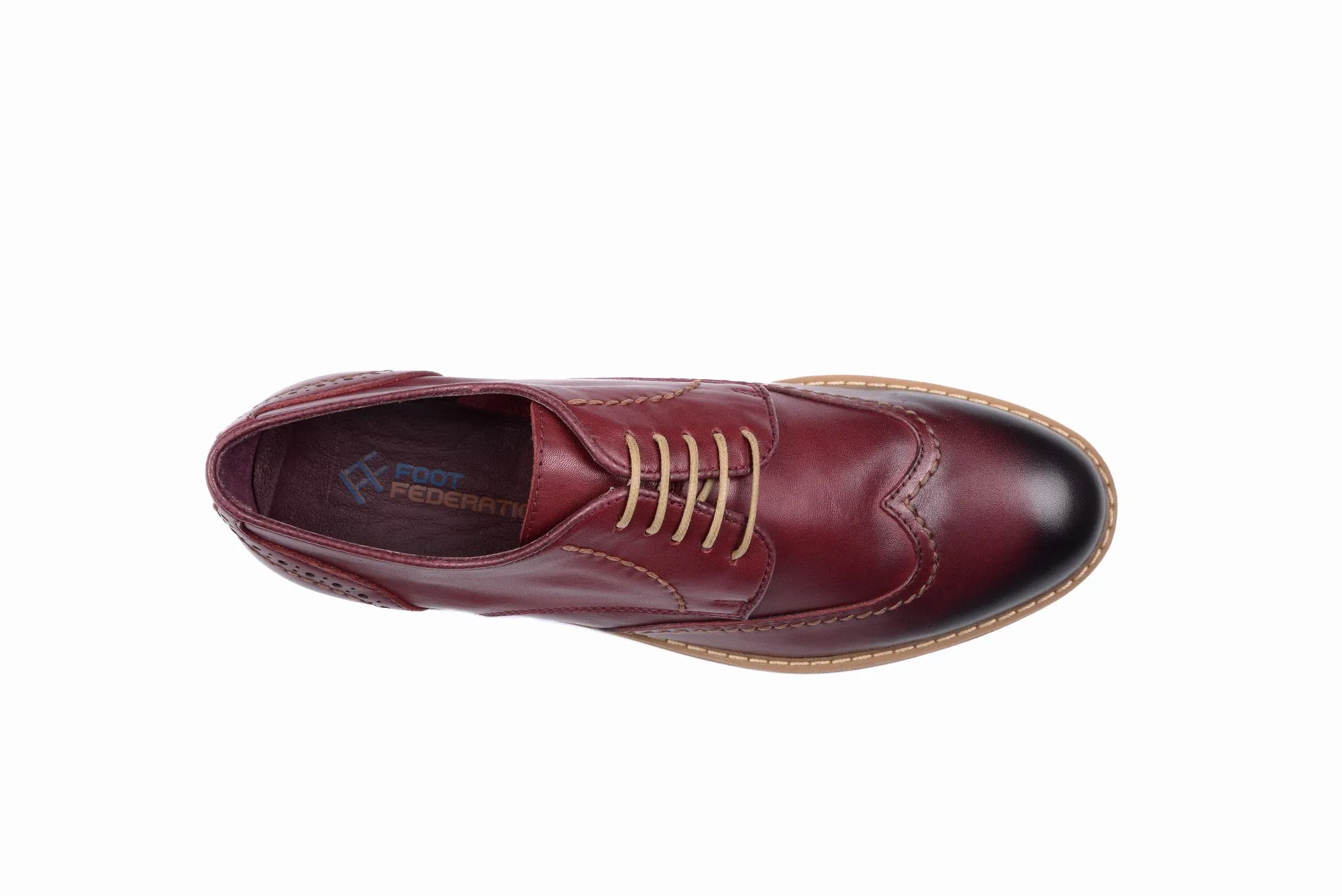 FOOT FEDERATION CITY DERBY WINGTIP MENS SHOE BURGUNDY