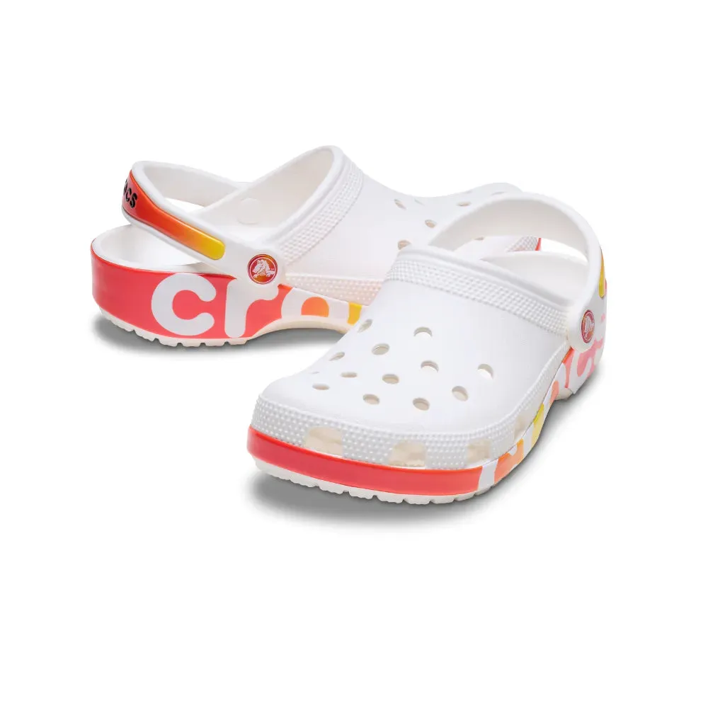 Giày Clog Unisex Crocs Classic Reflector - White