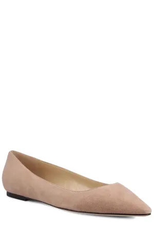 JIMMY CHOO ROMY SUEDE BALLERINA FLATS