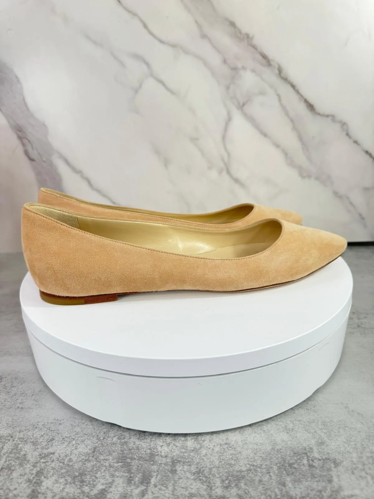 JIMMY CHOO ROMY SUEDE BALLERINA FLATS