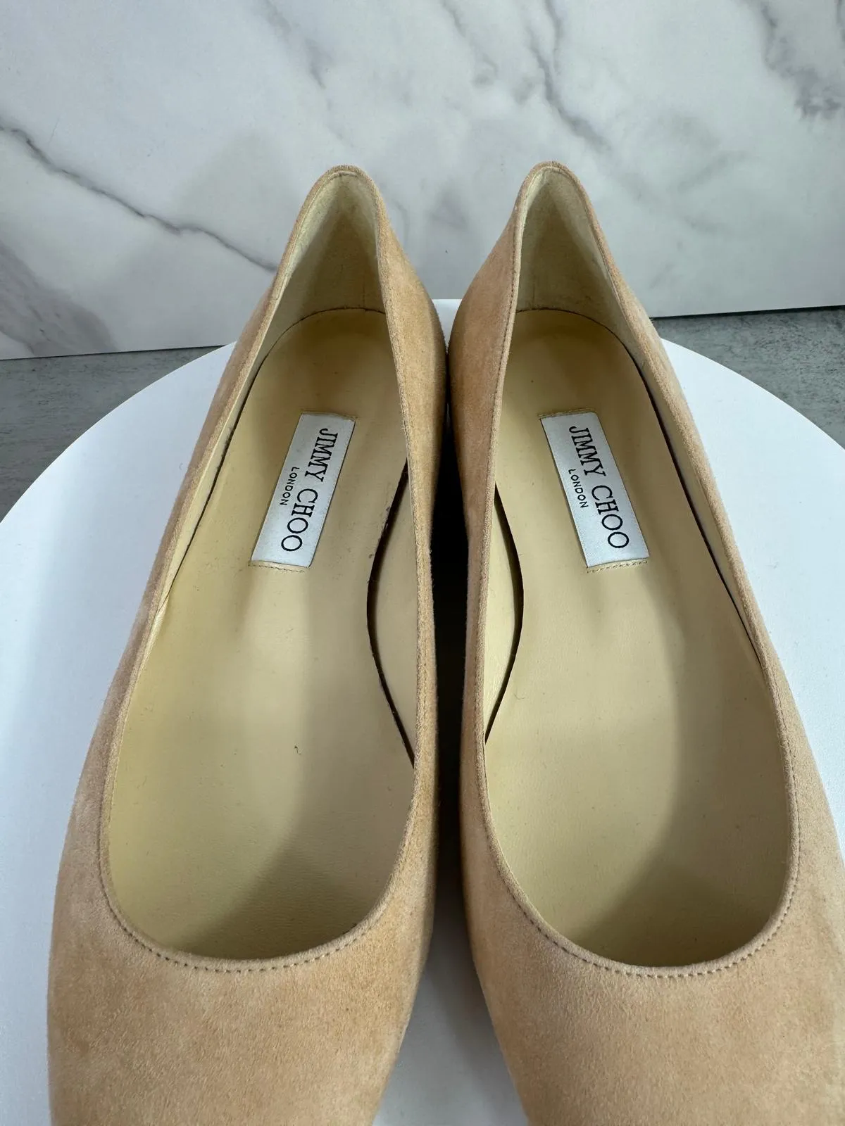 JIMMY CHOO ROMY SUEDE BALLERINA FLATS