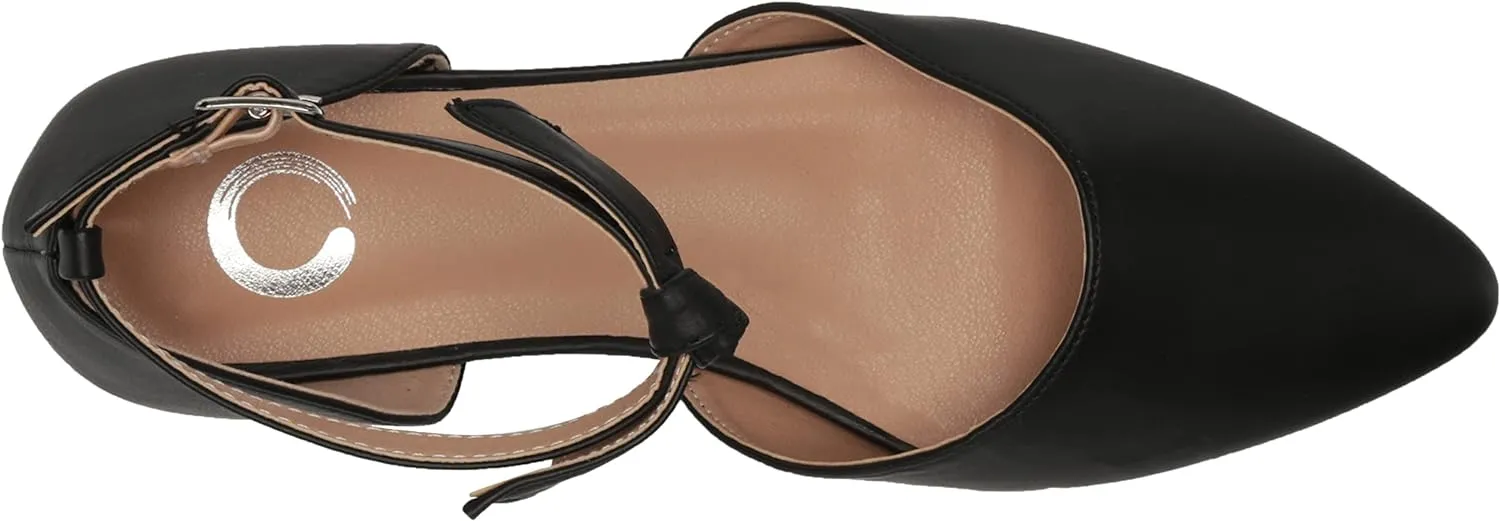 Journee Collection Women's Vielo Ballet Almond Toe Buckle Flats  Color Black Size 11M