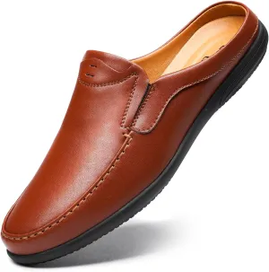 Men??s Slip-On Loafers Handmade Leather Slippers Breathable Comfortable Soft Hand Stitched no-heel Casual Shoes For Men