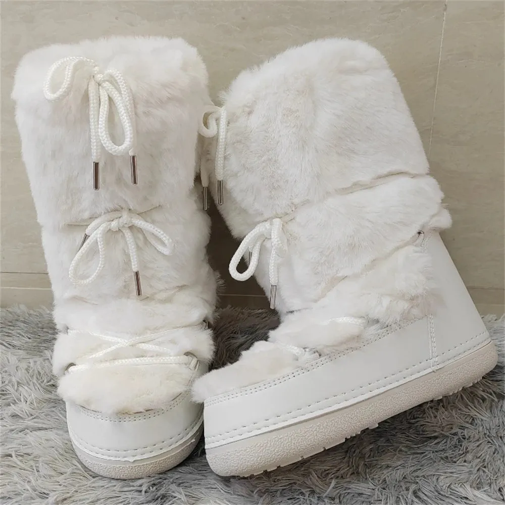 Middle Calf Lace-up Waterproof Snow Boots