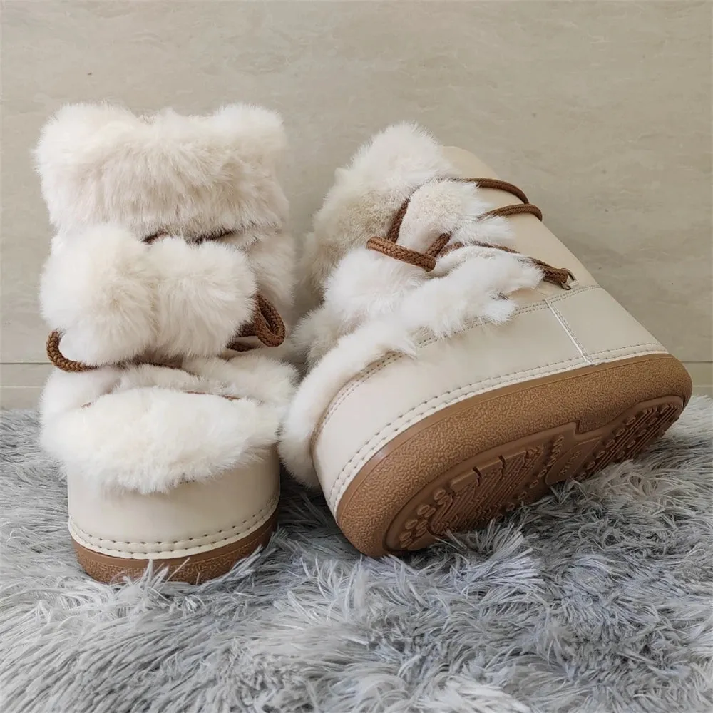 Middle Calf Lace-up Waterproof Snow Boots
