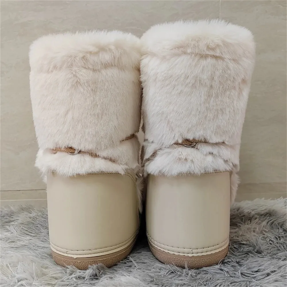 Middle Calf Lace-up Waterproof Snow Boots