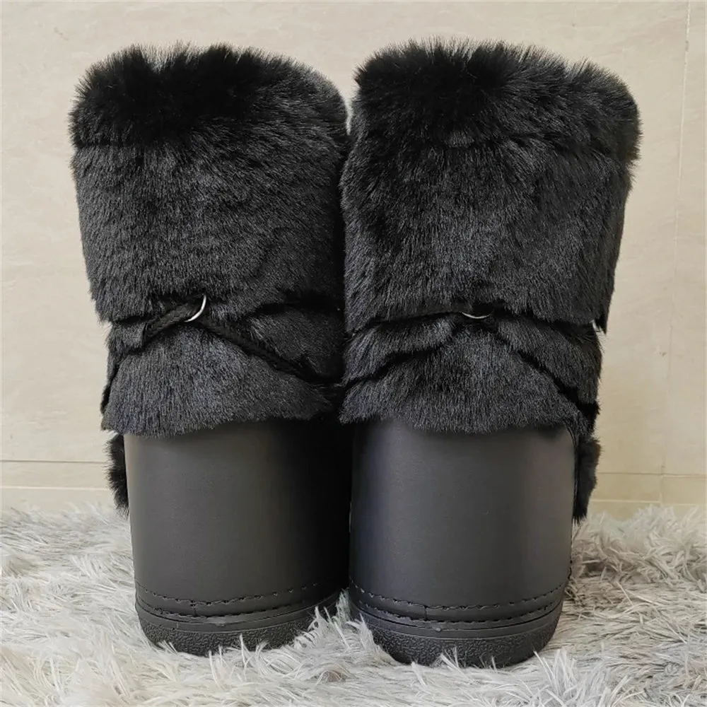 Middle Calf Lace-up Waterproof Snow Boots