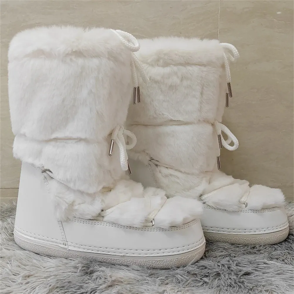 Middle Calf Lace-up Waterproof Snow Boots