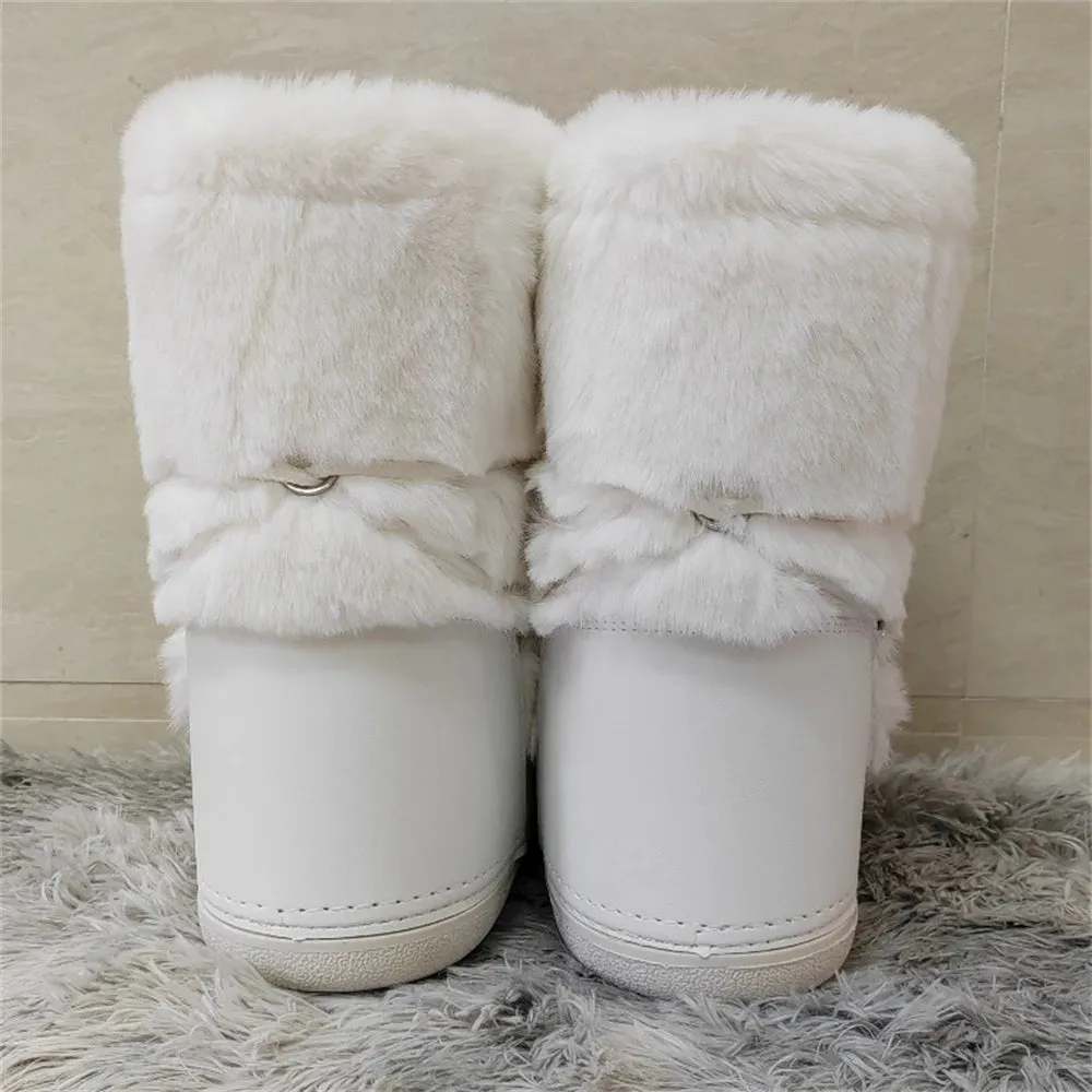 Middle Calf Lace-up Waterproof Snow Boots