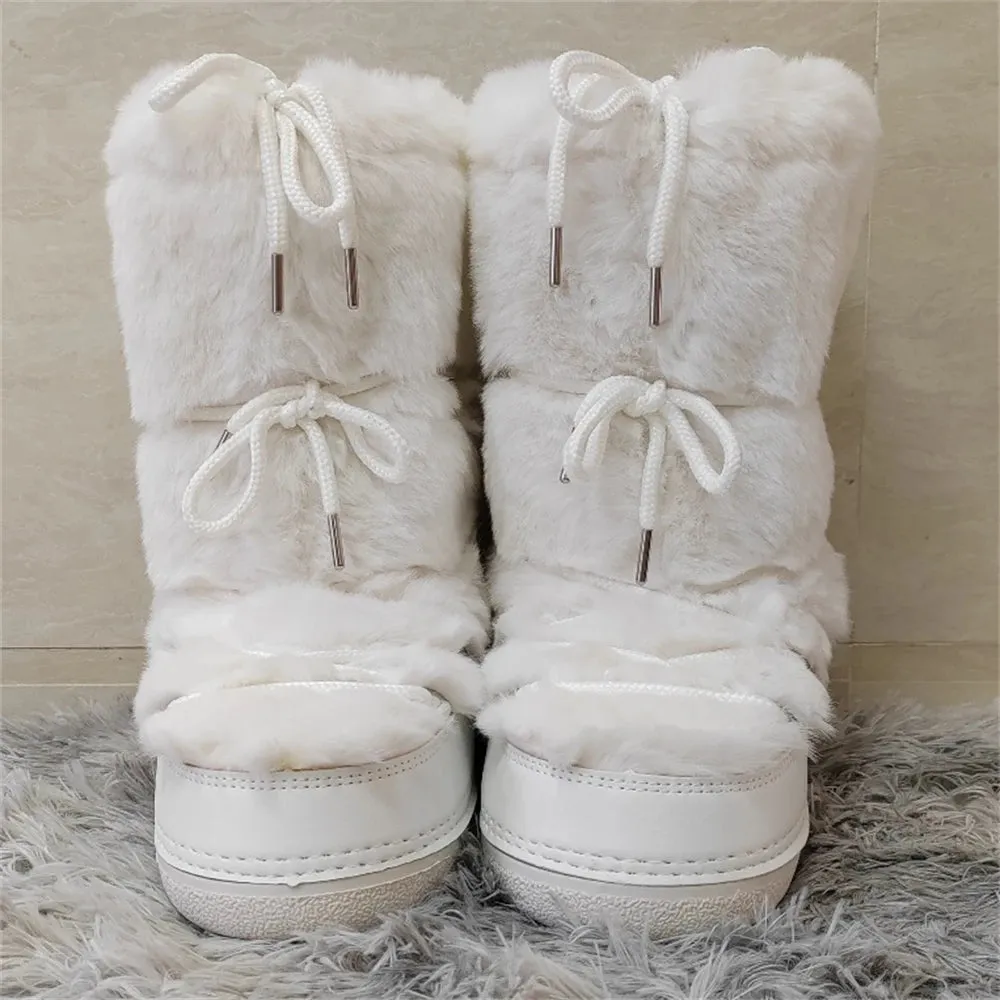 Middle Calf Lace-up Waterproof Snow Boots