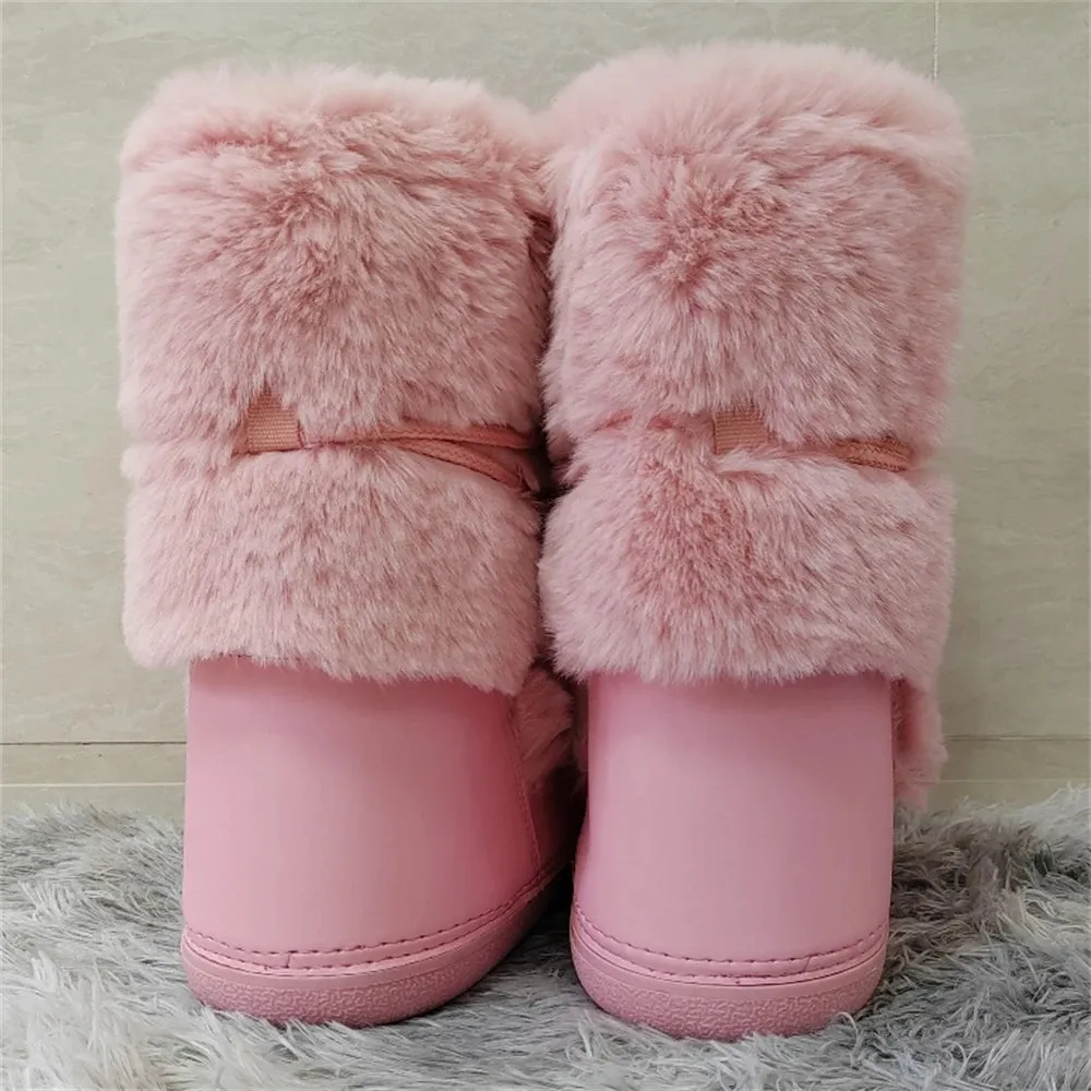 Middle Calf Lace-up Waterproof Snow Boots