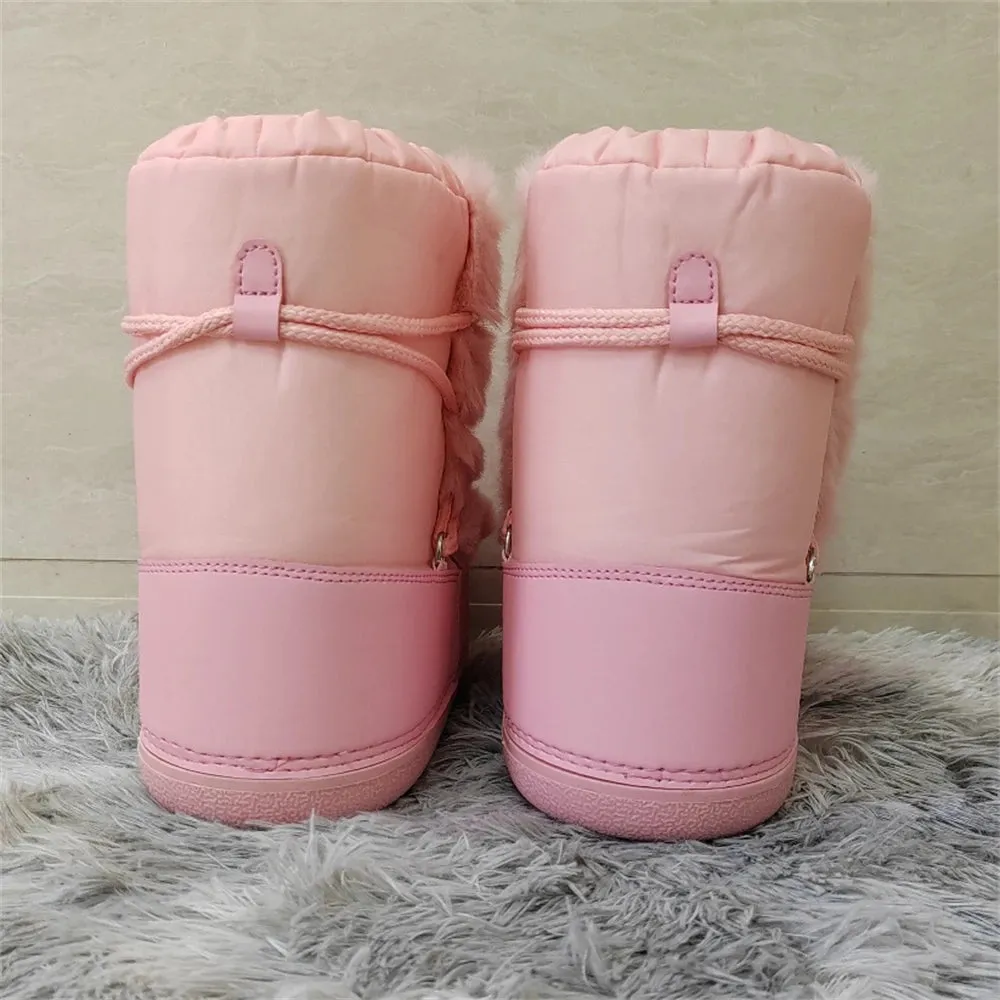 Middle Calf Lace-up Waterproof Snow Boots