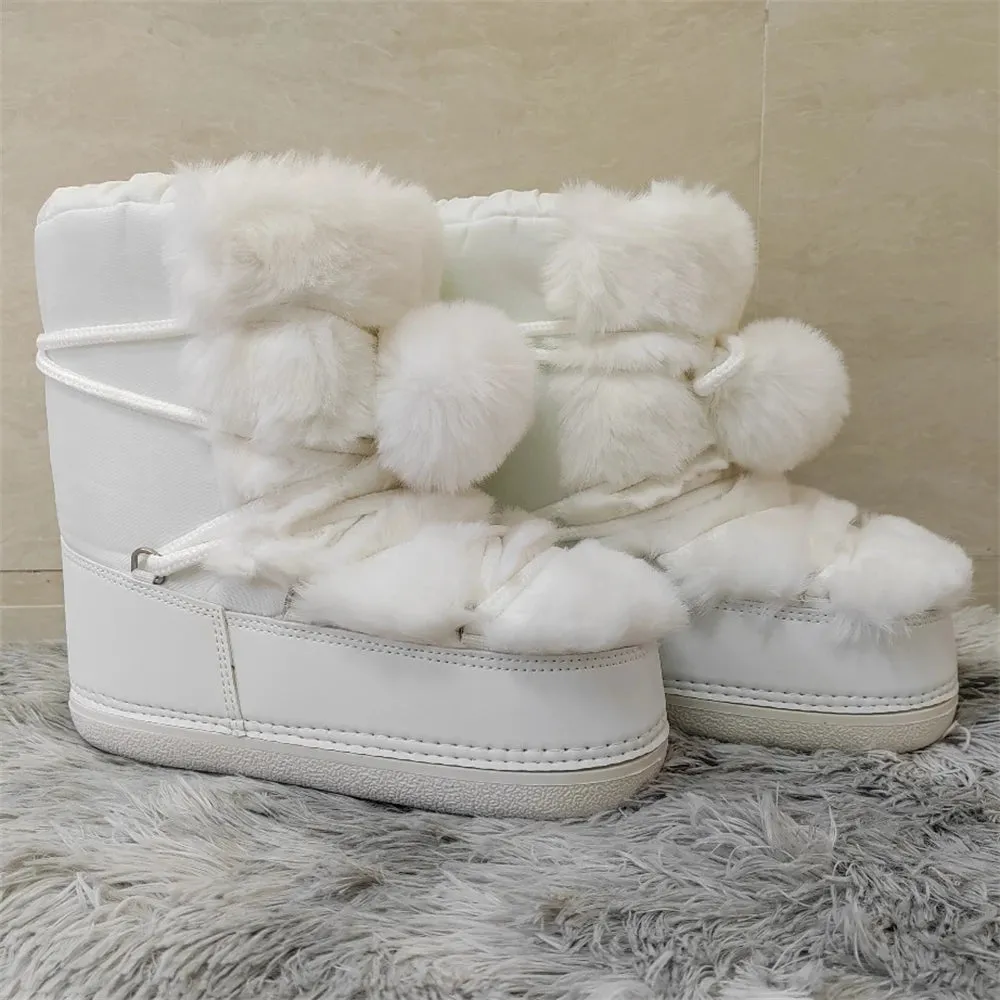 Middle Calf Lace-up Waterproof Snow Boots