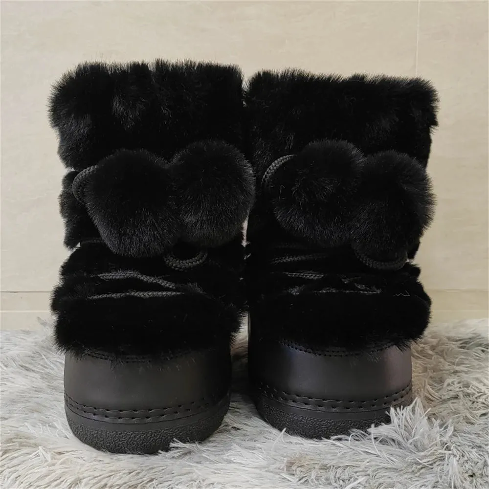 Middle Calf Lace-up Waterproof Snow Boots