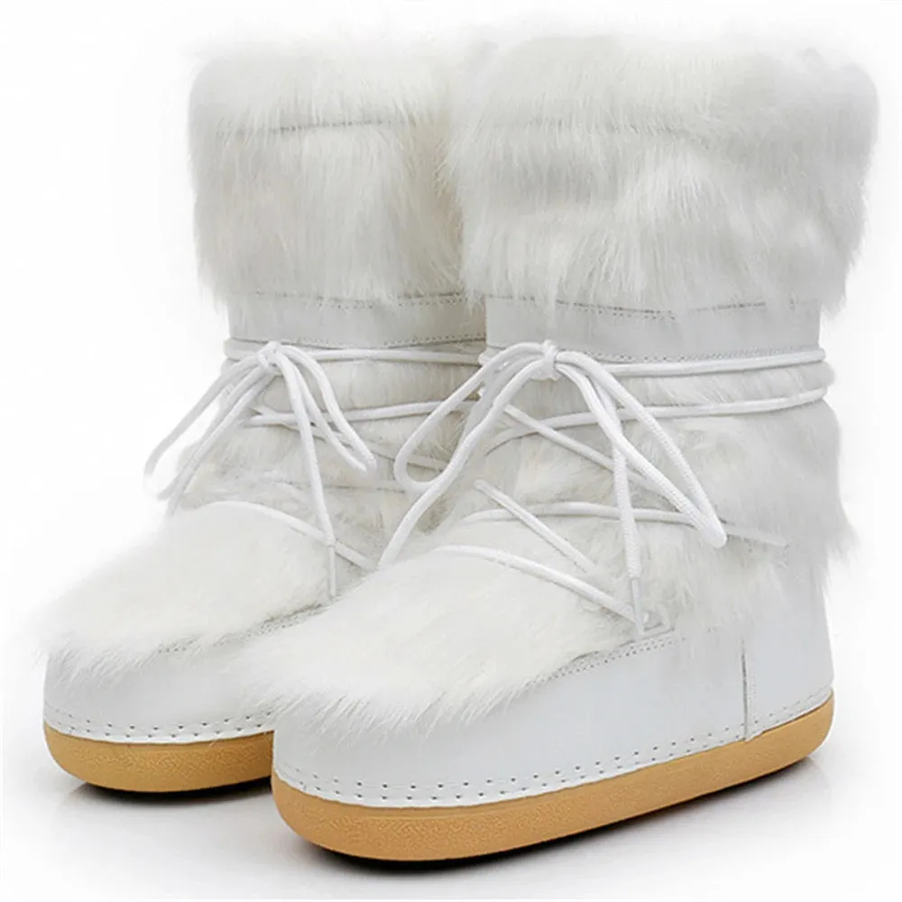 Middle Calf Lace-up Waterproof Snow Boots