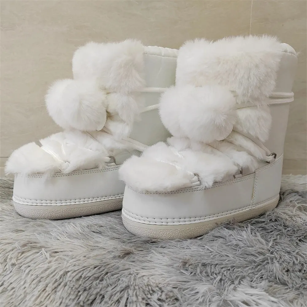 Middle Calf Lace-up Waterproof Snow Boots
