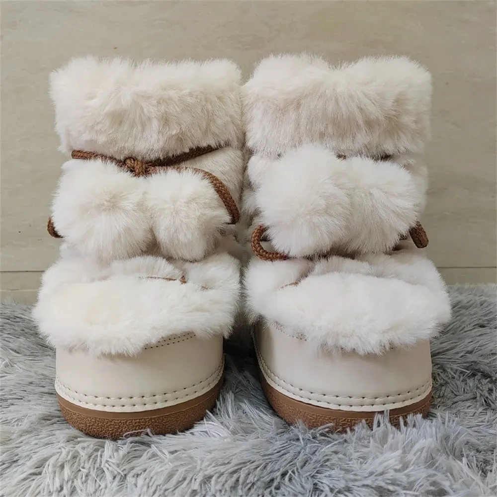 Middle Calf Lace-up Waterproof Snow Boots