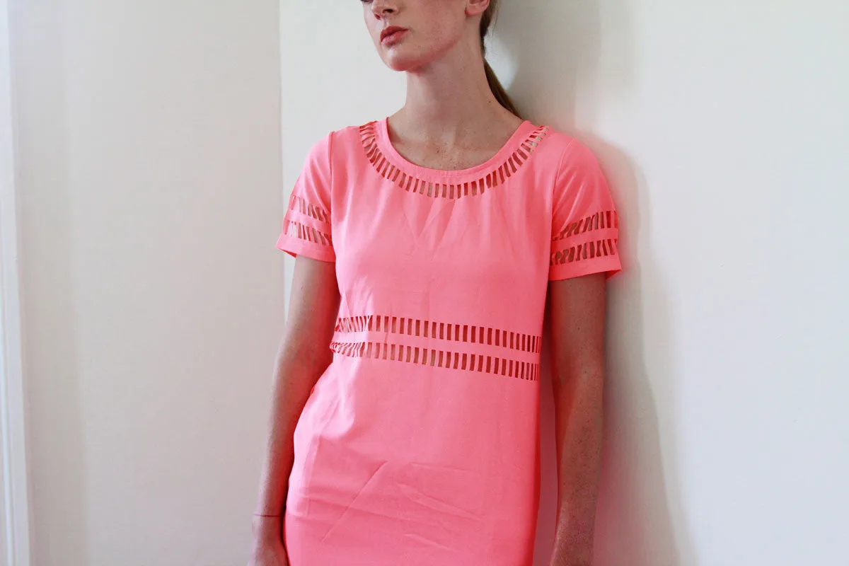 Mischa Cut-out Neon Orange Dress