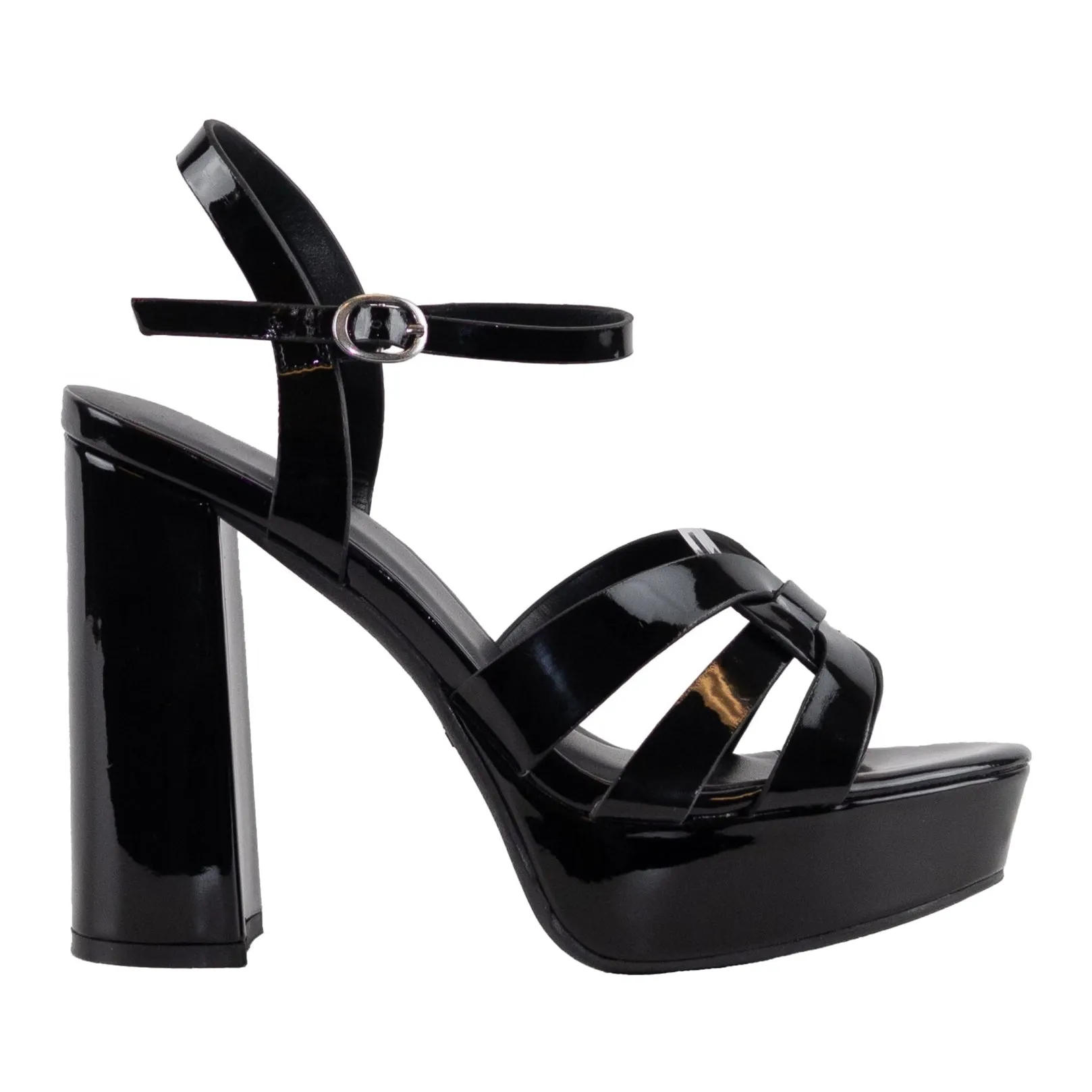 Monika -  Ankle Strap Platform Block High Heels