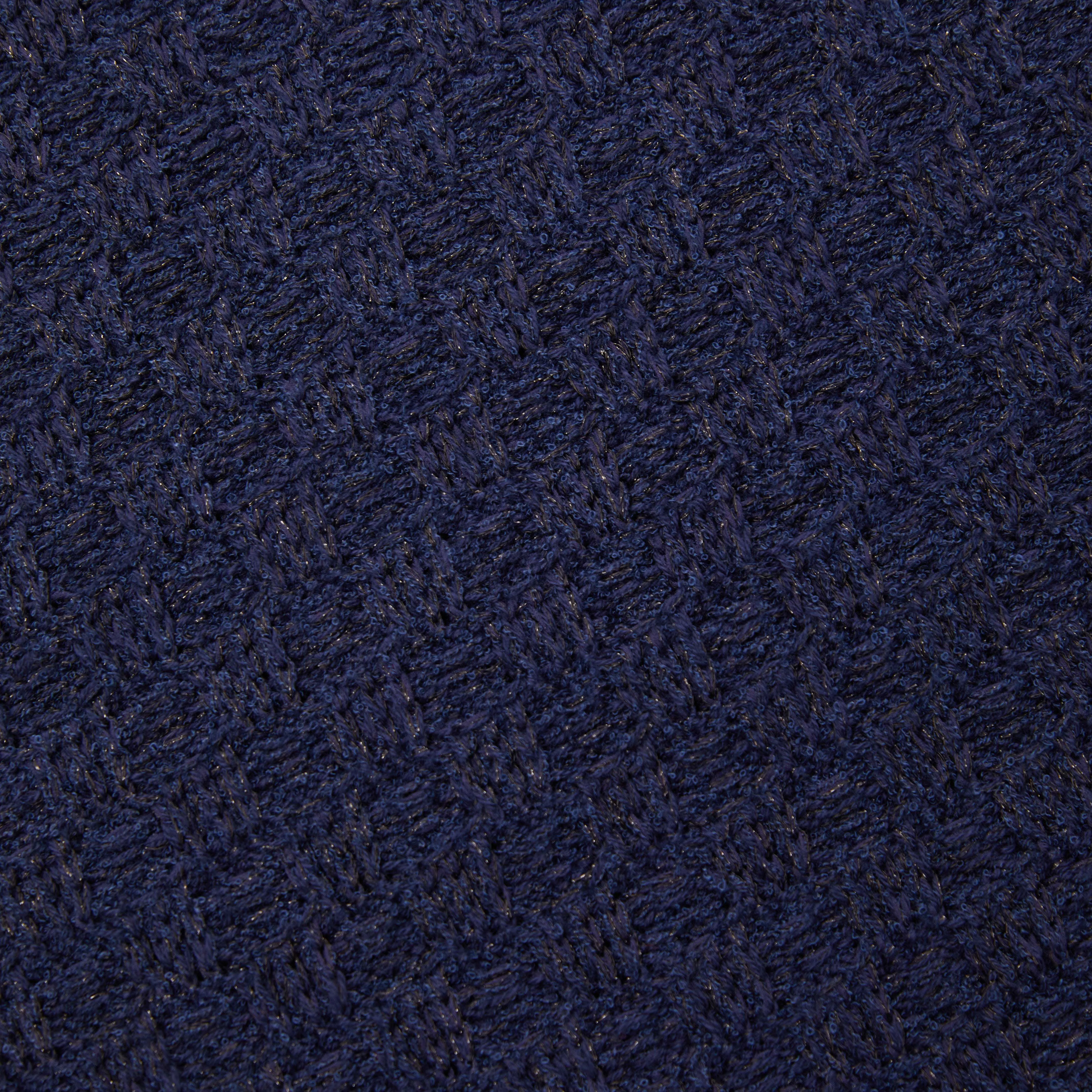 Navy Weave Knit Midi Skirt
