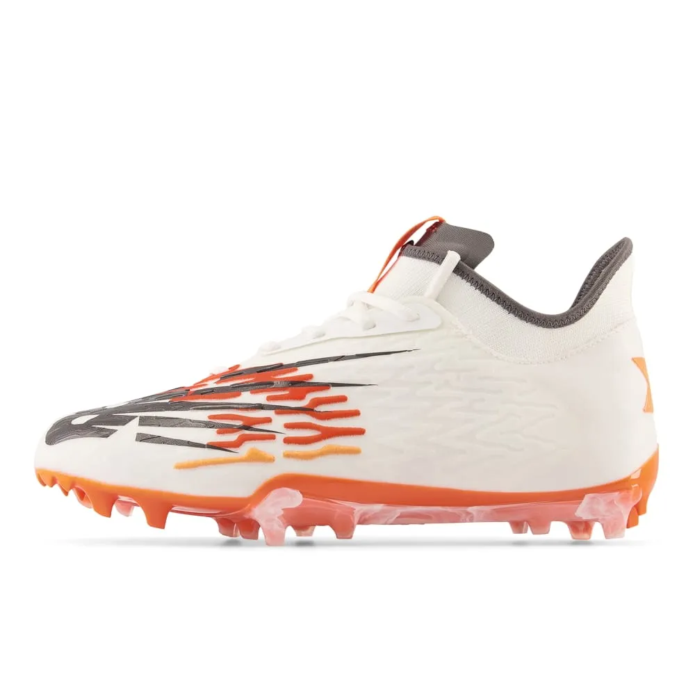 New Balance Burn X3 White/Orange Lacrosse Cleats