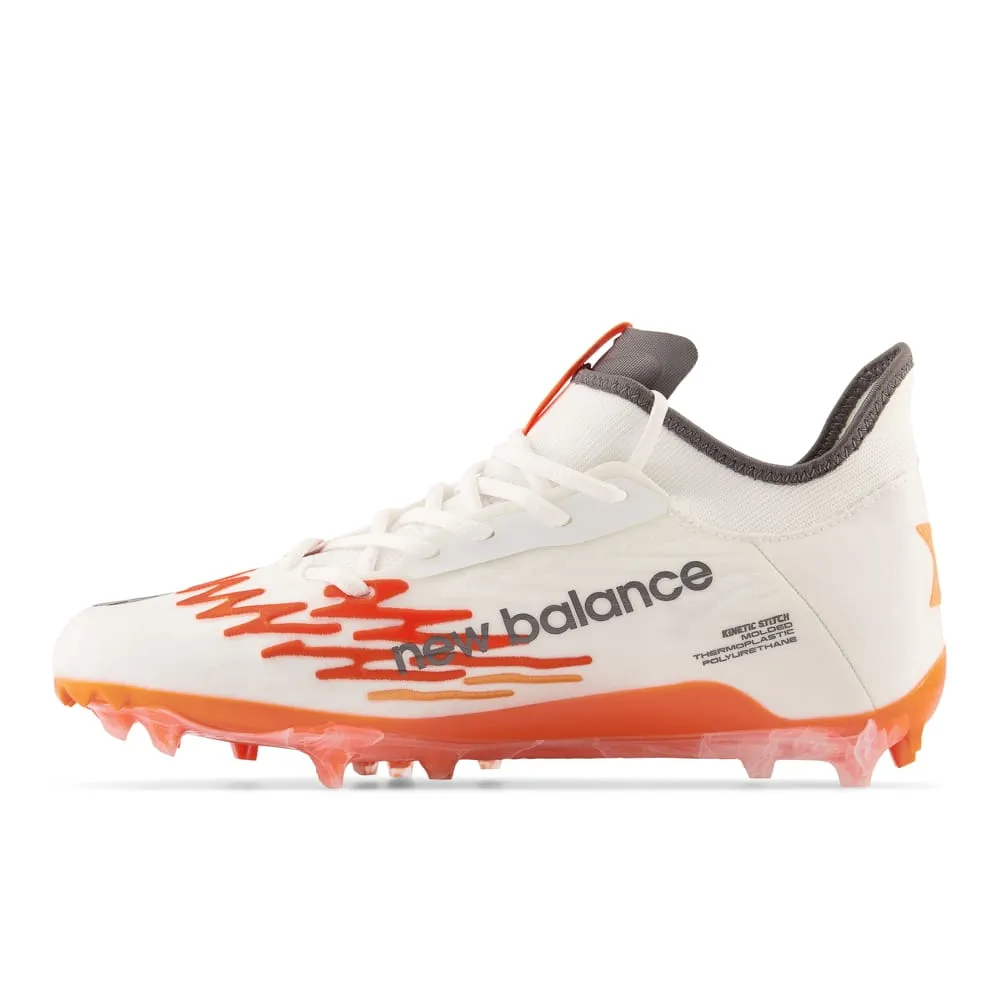 New Balance Burn X3 White/Orange Lacrosse Cleats