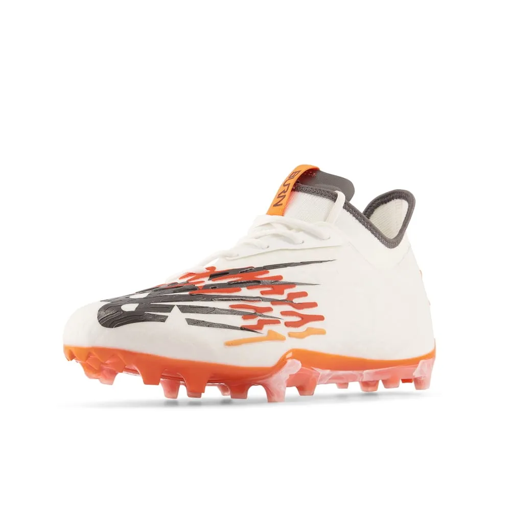 New Balance Burn X3 White/Orange Lacrosse Cleats