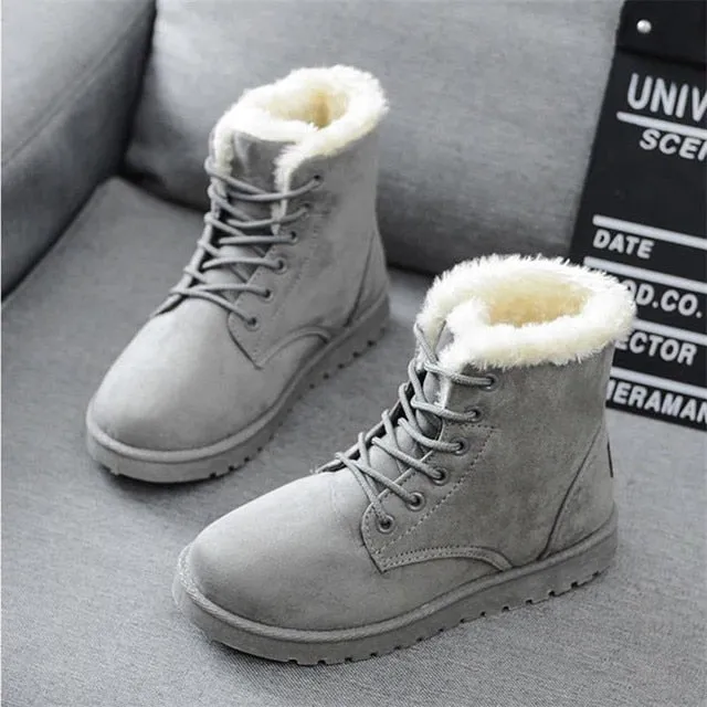 New Fashion Winter Snow Boots for Women – Warm Lace-Up Flat Boots, Trendy Women’s Shoes, Hot Sale