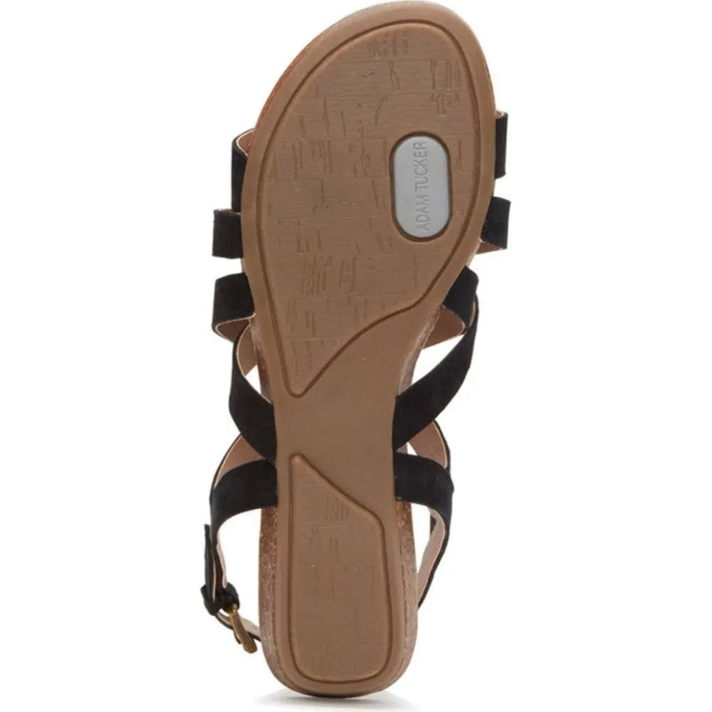 Nickie Black Adam Tucker Leather Flat Sandal
