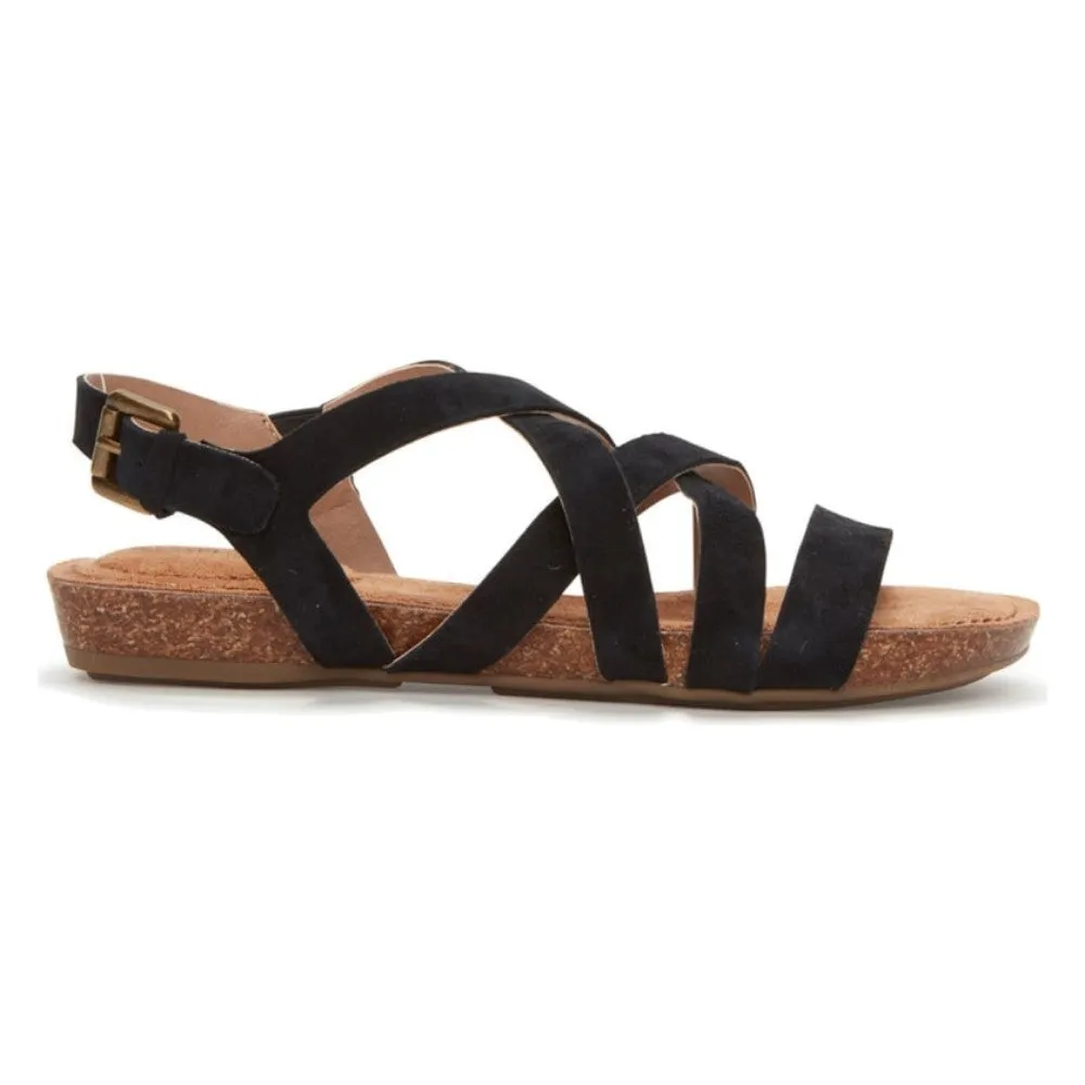 Nickie Black Adam Tucker Leather Flat Sandal