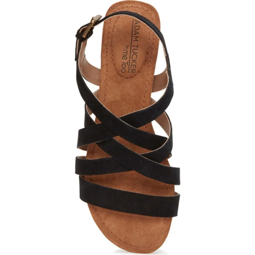 Nickie Black Adam Tucker Leather Flat Sandal